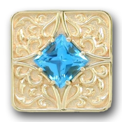 N624 14K ROUNDED CORNER SQUARE SLIDE 